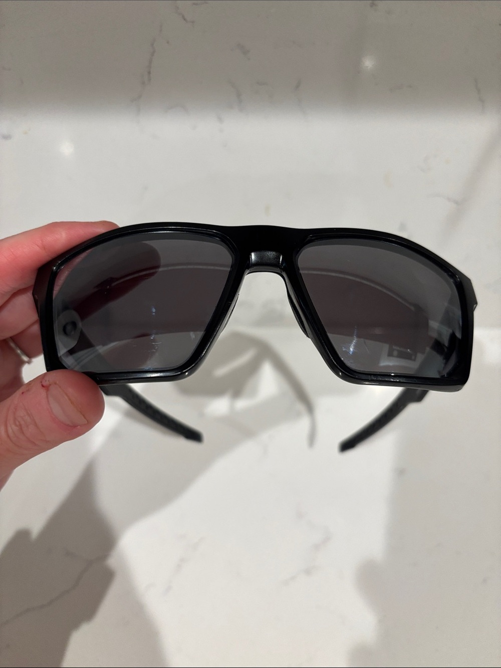 Oakley Black Targetline Sunglasses with Dark Gray Lenses
